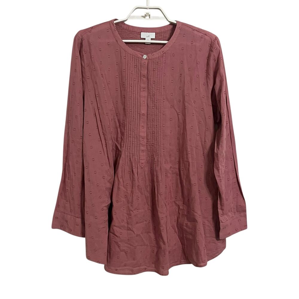 J. Jill Swiss Dot tunic Long Sleeve Blousen